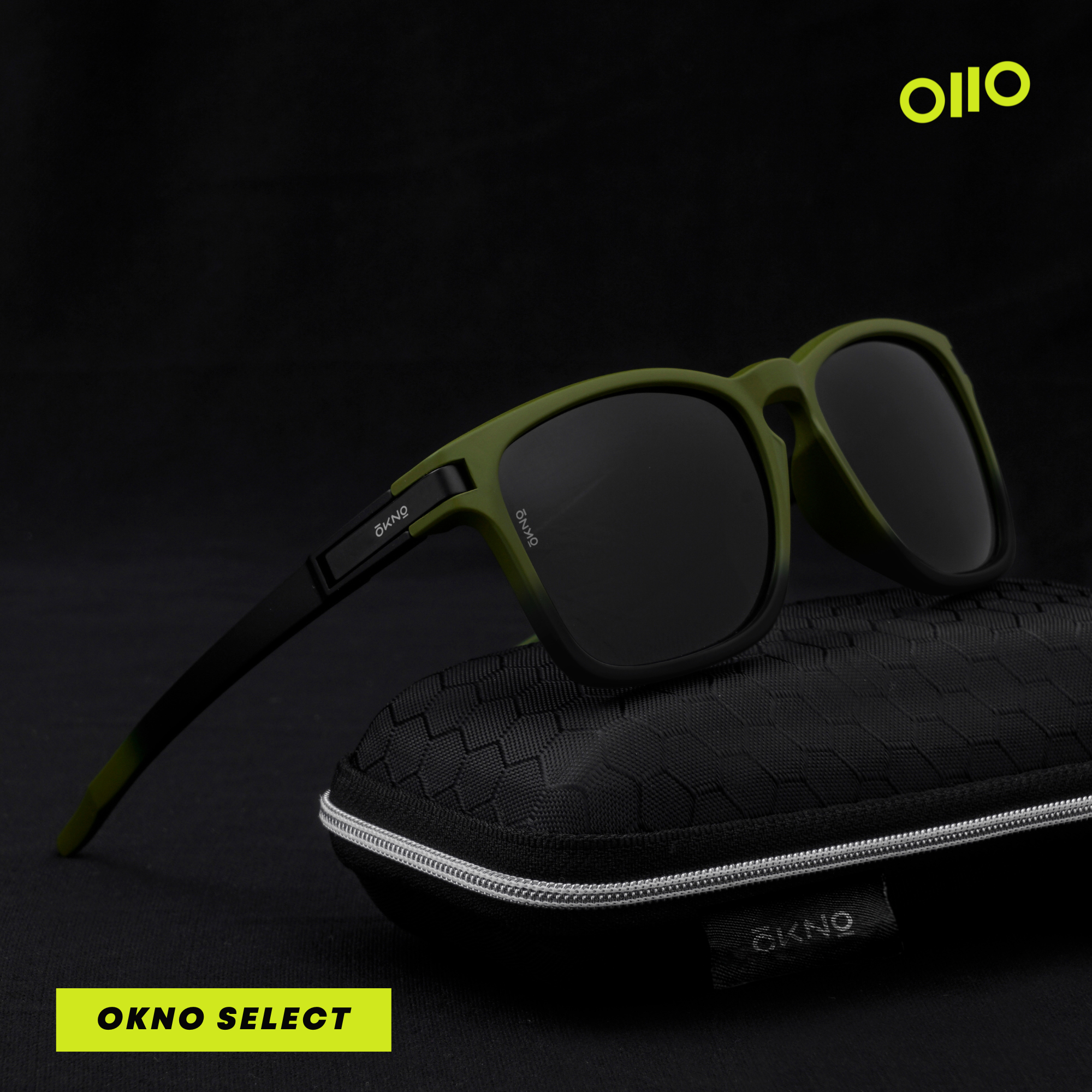 Okno CNightFireBlackSilverSC2EL1081- OKNO UV-Protected Sunglass For Men (Black, OS)